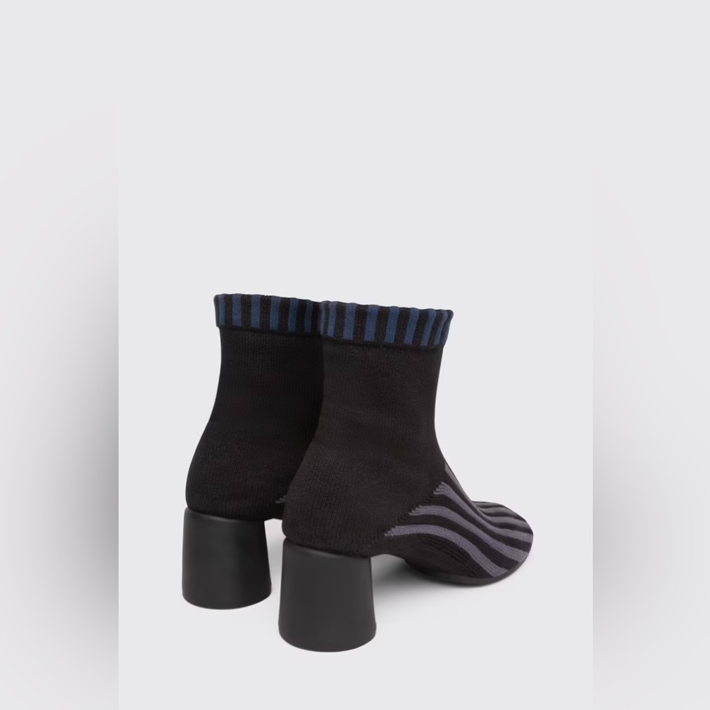 Camper Black and Blue Striped Ankle Boots - Picture 3 of 4